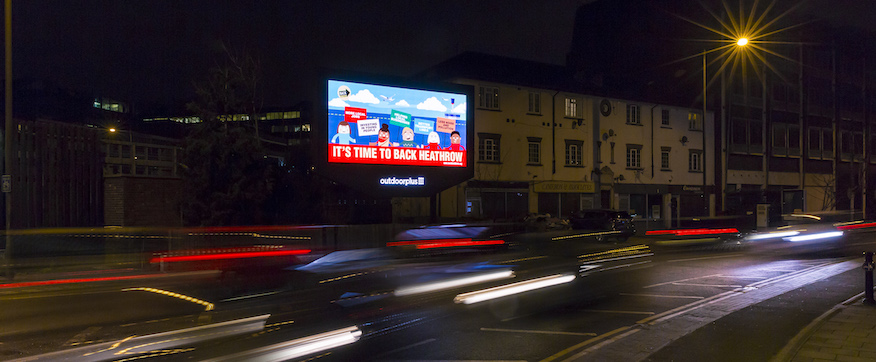 digital billboard back heathrow campaign advert